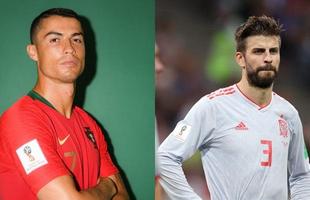 Cristiano Ronaldo (Portugal) x Gerard Piqu (Espanha)