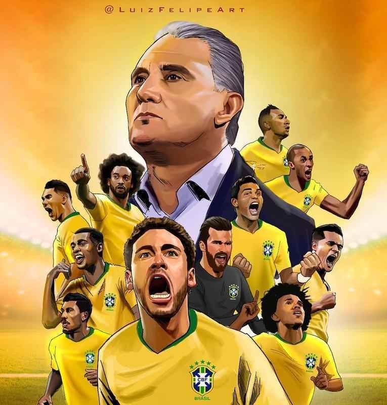Jogadores convocados por Tite, ao lado do comandante