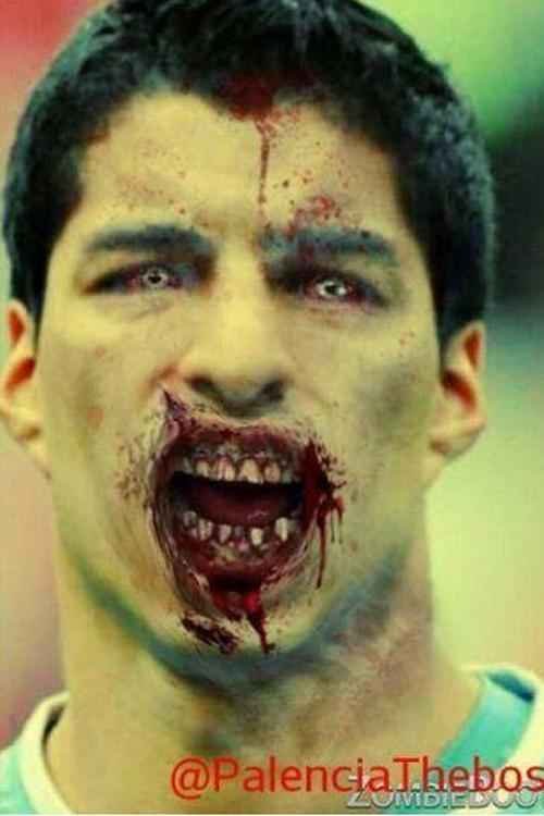  Depois de mordida, Surez vira zumbi nas redes sociais 