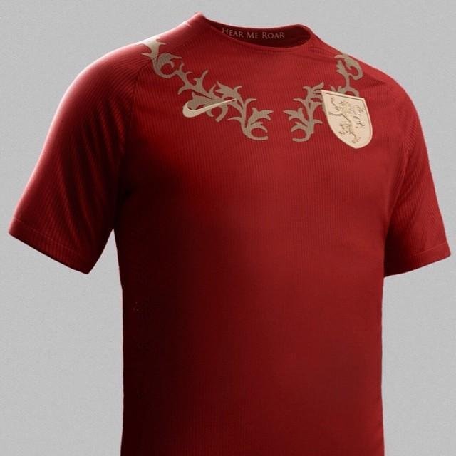 Imagem detalhada da camiseta dos Lannister