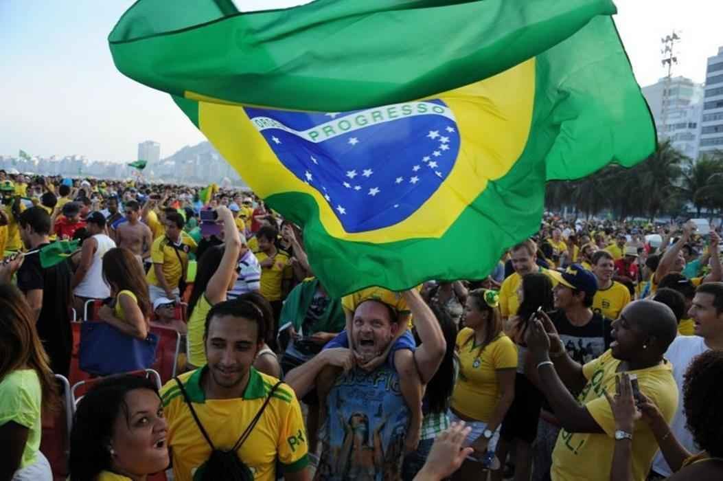 Torcida brasileira faz festa. Rio de Janeiro (RJ).