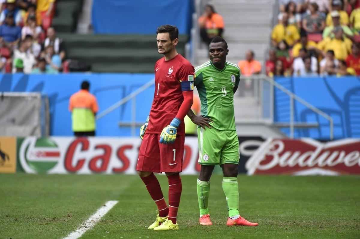 Lance do jogo entre Frana e Nigria no Man Garrincha