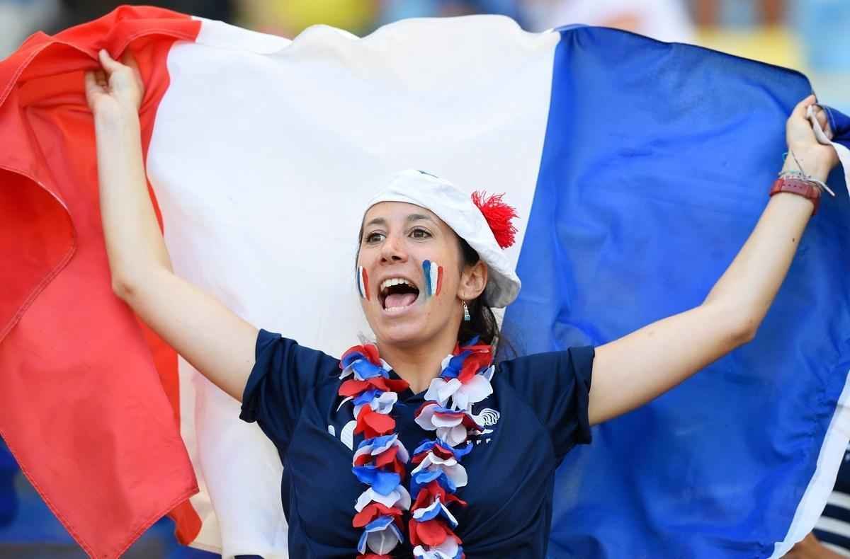 Torcida na partida entre Frana e Alemanha
