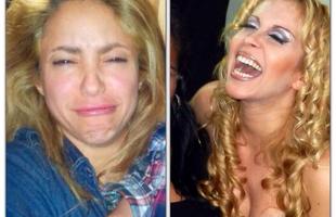 Enquanto a colombiana Shakira chora, a cantora brasileira Joelma comemora