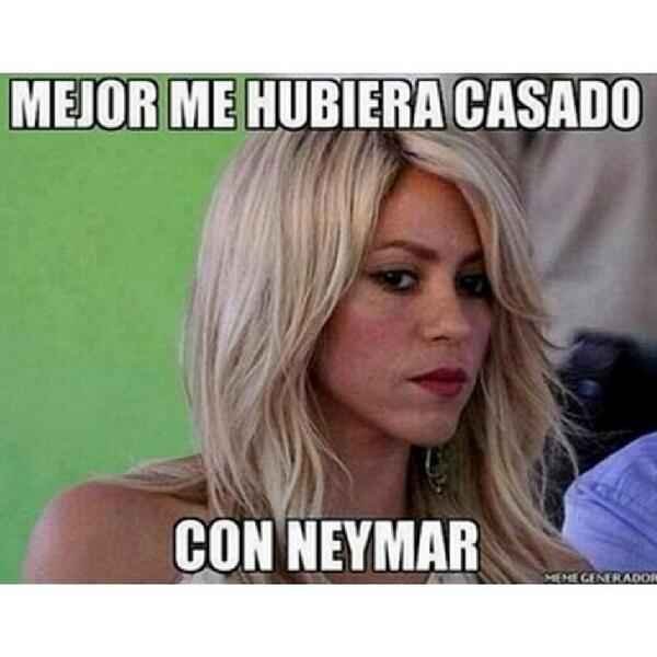Em meme, Shakira diz que teria sido melhor casar com Neymar