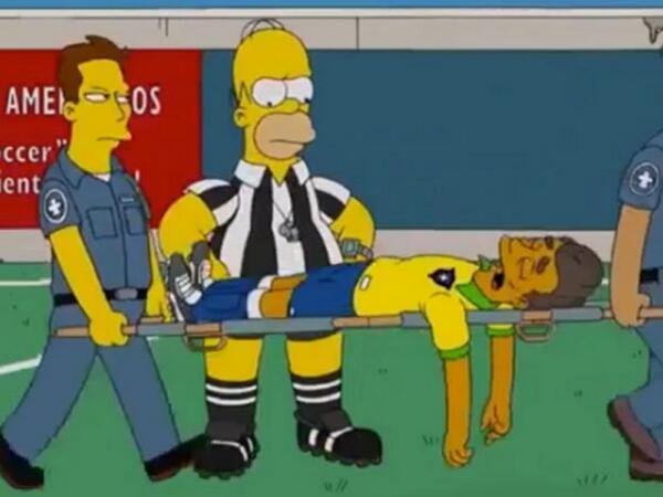 At os Simpsons apareceram nas redes sociais 'prevendo' a sada de Neymar, que se machucou
