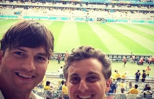 Ator norte-americano Ashton Kutcher, que j foi ao Mineiro para ver Brasil e Alemanha, marca presena na final