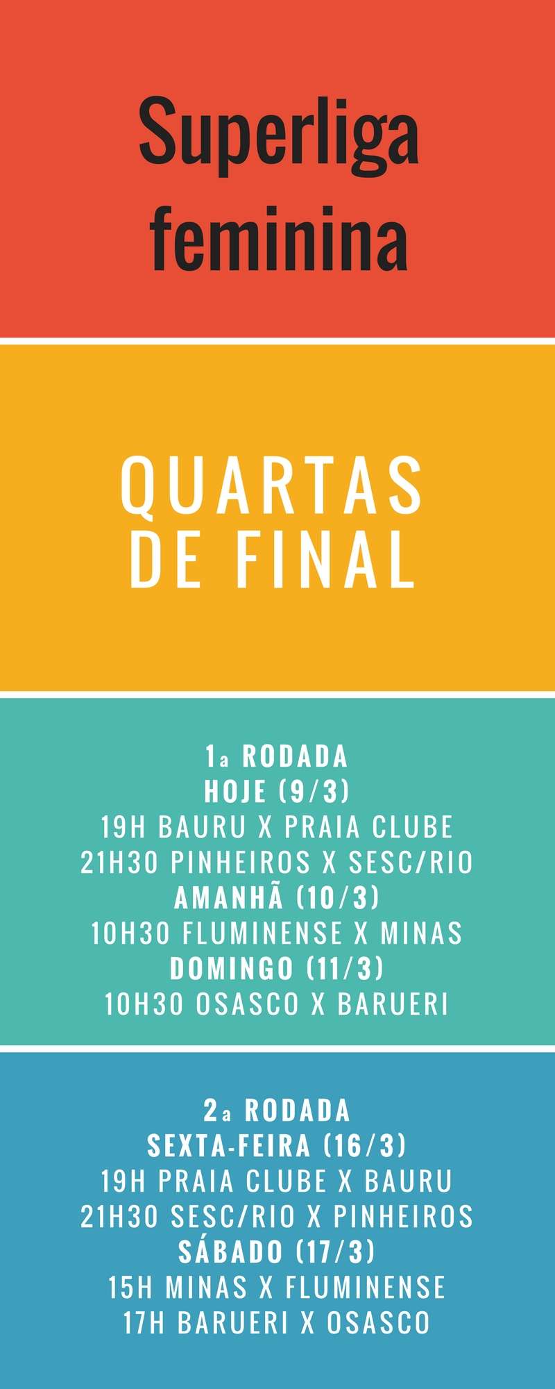 Pinheiros e Bauru duelam pela última rodada da fase