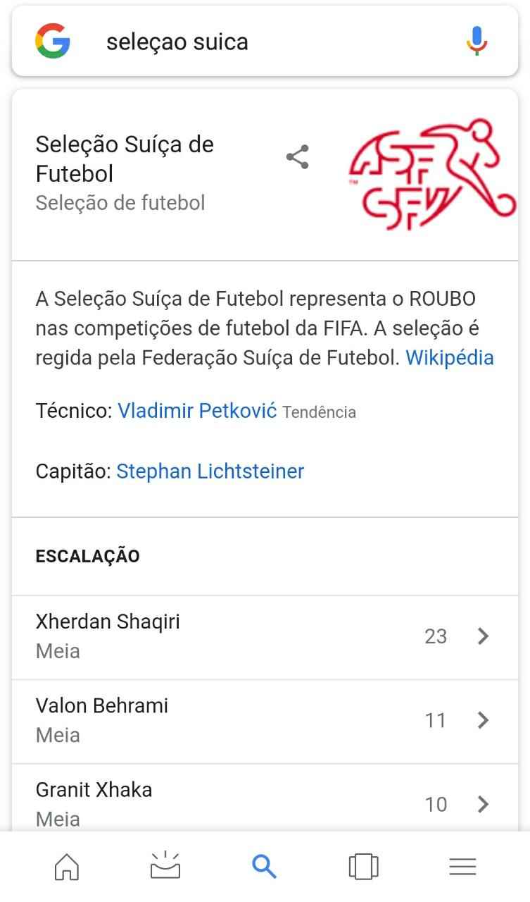 Verbete da Suíça no Wikipédia cita roubo na Copa do Mundo - Superesportes